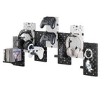 PEGZONE Controller and Headphone Holder Wall Mount, Modular Gaming Pegboard with Accessories, Controller Stand for Xbox PS5 P
