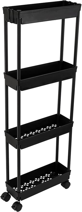 Sooyee 4 Tier Slim Storage Cart, Rolling Storage Cart