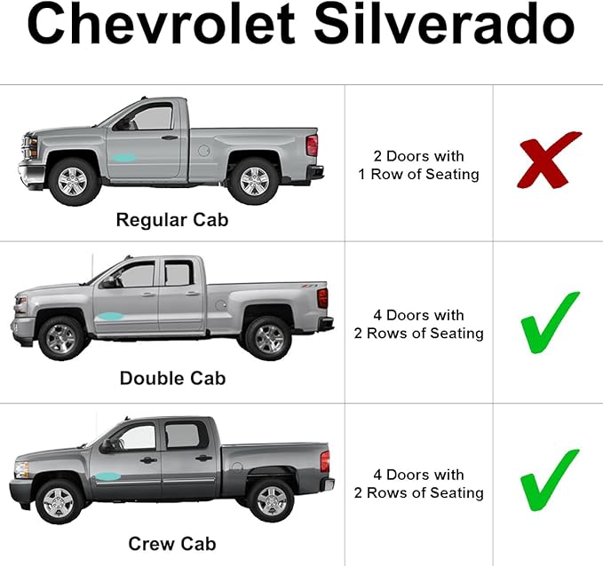 Side Window Front Seat Reflective Sunshade Custom Fit for 2020 2021 2022 2023 2024 2025 2026 Chevrolet Silverado 2500 3500 (Not for 1500 Models), Double Cab Crew Cab 4Dr 4Door (Set of 2)