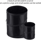 BBTO 2 Pcs Pop up Car Trash Can, Combination Size Portable Collapsible Trash Can with Elastic Band Hanging Waterproof Waste Basket, Rubbish Bin for Car Garbage Camping Traveling