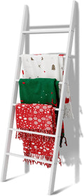 Delywh Wood Blanket Ladder, 57.5'' Rustic Towel Quilt Throw Blanket Ladders for The Living Room, Bedroom, Nursery Stand Holde