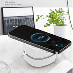 ODISTAR Desk Vacuum Cleaner with Wireless Charger, Mini Table dust Sweeper Energy Saving,Endurance up to 400 mins, Cordless&3
