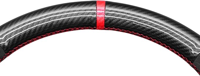 MEWANT DIY PU Carbon Fiber Hexagon Embossed Athsuede Steering Wheel Cover for Ford F150 Lightning F350 2024 Expedition