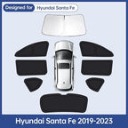 Car Window Shades for Hyundai Santa Fe 2019-2023, Full Car Window Covers for Privacy, Sunshades for Santa Fe Front Rear Windshield Side Windows to Block UV and Protect Privacy(8pcs)