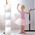 Foldable Full Length Mirror 2-in-1 Wall-Mounted or Tabletop Mirror, Portable Travel Mirror with Handle for Dance Home Bedroom