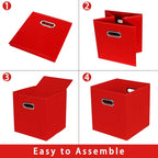 Fabric storage bins Cubes, Fabric Cube Organizer with Handle, Foldable Cube Bins for Cloth or Accessary Storage, 11x11x11, Se