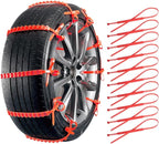 10PCS Snow Chains for Car Tires,Adjustable & Strong Grip Tire Chains for Trucks with Serrated Non-Slip Design,Reusable Tire S