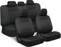 BDK PolyPro Car Seat Covers Full Set in Reverse Charcoal, Front and Rear Split Bench Seat Covers for Cars, Easy to Install Ca