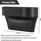 2PCS Car Seat Gap Filler Organizer, Leather Multi-Functional Vehicle Console Gap Pocket Organizer with Cup Holder, Automotive Seat Crevice Filler Storage Box, Universal for Vehicles (Black)
