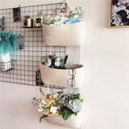 TeoKJ Over the Door Hanging Basket, 3-Tier Woven Cotton Wall-Mounted Storage Organizer Bag Decorative Hanging Nursery Baskets