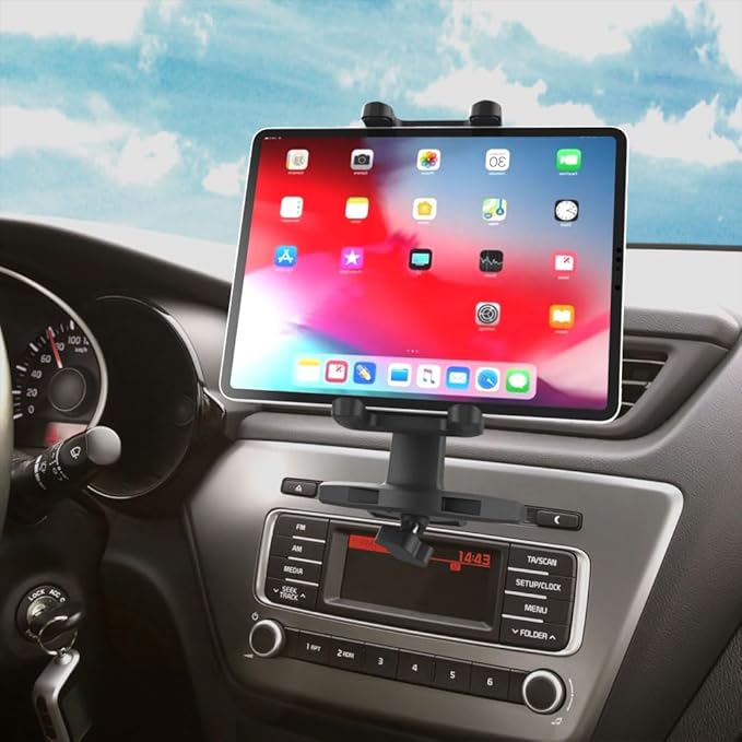 Adjustable 360 Car CD Slot Mount Tablet Holder for iPad & Cell Phone