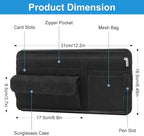 Sun Visor Organizer, Multi-Pocket Auto Visor Organizer for Car, SUV and Truck, Card Holder Glasses Holder for Car Interior Accessories Car Organizers And Storage, Black