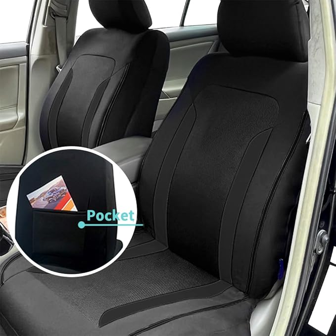 4PCS Cooling Car Seat Covers,Breathable Front Seat Covers with Mesh Construction and Foam Padding,Car Seat Protector to Reduc