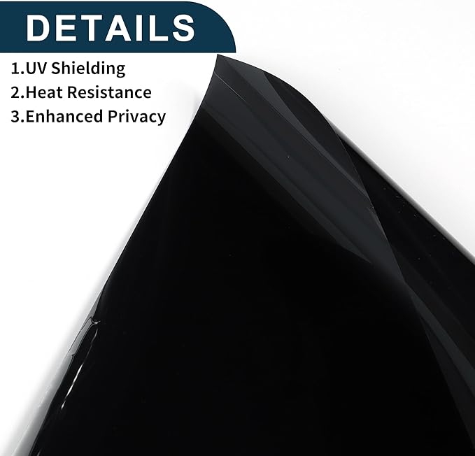 Motoforti Nano Ceramic Car Window Tint Film VLT 5% IRR 70% UVR 80% Black 5ft x 30inch Privacy Film 2mil PET 1 Pc