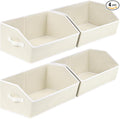 Homsorout Cube Storage Organizer - Large Bins with Handle, Trapezoid Organizing Baskets for Shelves, Decorative Storage Baske