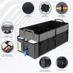 Collapsible Trunk Organizer & Diaper Changing Station, Baby Diaper Caddy Organizer with Movable Dividers, Easy-to-Reach for