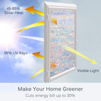 Volcanics Window Privacy Film with Installation Tools, Static Window Clings Vinyl 3D Window Decals Window Stickers Rainbow Window Film for Glass Door Home Heat Control Anti UV 17.5 x 118 Inches