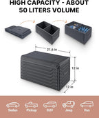 Owleys Car Trunk Organizer For Shoes - Storage Crate For SUV, Sedan Or Truck - Foldable Cargo Bin For Travel Gear & Sports