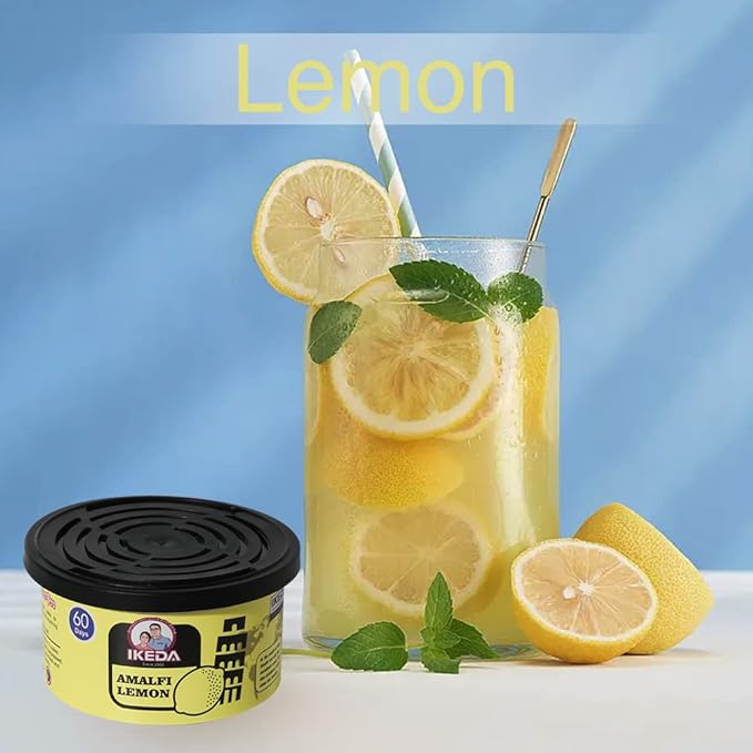 Car Air Freshener: Amalfi lemon Scent | Organic Cans | Odor Eliminator Essential | Long-Lasting | Strong Fragrance | For Home