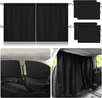 5Pcs Car Window Shades, 4 Pcs Car Side Window Sun Shades & 1 Rear Seat Divider Curtain with Storage Bag, UV Protection Baby Window Covers, Privacy Protection Window Screen Fit for Most of Cars