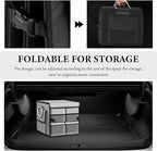 Trunk Organizer with Lid, 28L Collapsible Cargo Organizer with Aluminum Handles & Reflective Strip, Multi-Purpose Waterproof