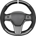 MEWANT Tesla Model 3/Model Y Hand Stitched Steering Wheel Cover for Tesla Model 3 2017-2023 / Model Y 2020-2023 for Tesla Model 3/Y Accessories