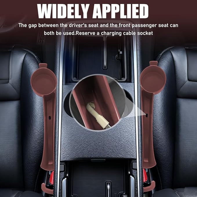 2PCS Car Seat Gap Filler Organizer, Console Side Organizer, Seats Gap Organizer with Phone Holder, Multifunctional Car Seat Filler Gap Space Prevents Things Dropping for Most Vehicles (Red)