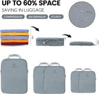 PFEYRPK Lightweight Compression Packing Cubes for Suitcases, Compressible Expandable Travel Packing Organizer with Clear Toil