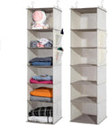 2 Packs Hanging Closet Organizer, 6-Shelf Closet Organizers and Storage with Side Pockets, Collapsible Hanging Shelves for Cl
