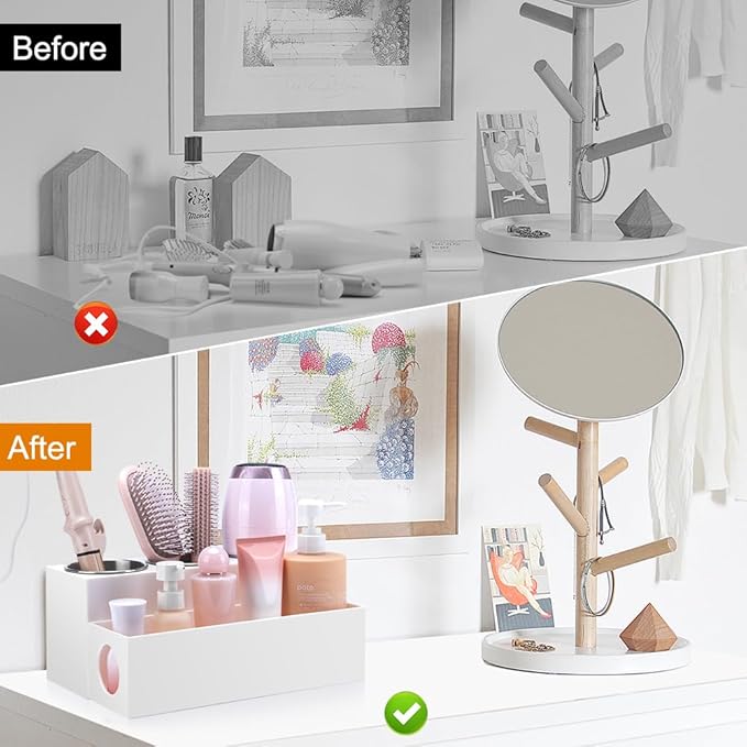 GFWARE Hair Tool Organizer - Bathroom Vanity Organizers and Storage, Hair Styling Accessories Hot Tools Organizer Hair Dryer,