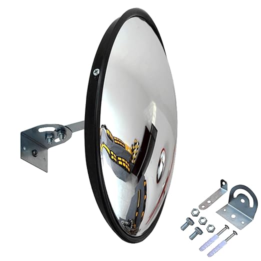 Convex Mirror - 18" Security Mirror for Business, Garage, Warehouse, Office. 18 Inch Convex Safety Mirror Indoor Outdoor with Clear View Wall-Mounted