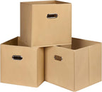 Black Fabric Cubby Storage Bins,13x13x13 Inches ,Cube Organizer Bin Foldable Storage Boxes with Dual Handles Fabric Organizer