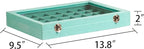 Frebeauty Velvet Jewelry Tray,35 Grid Jewelry Organizer with Clear Lid,Earring Holder Organizer Case with Clasp,Drawer Insert