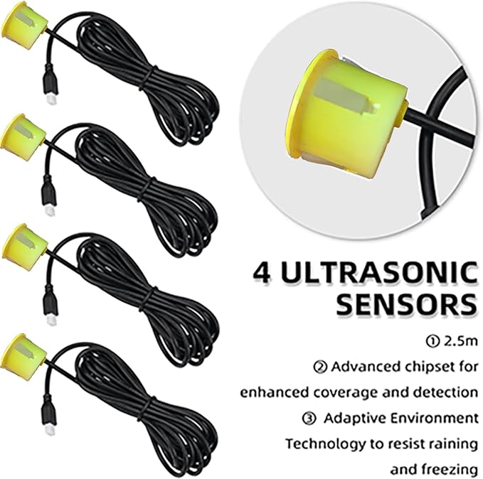 LCD Parking Sensor Kit - Displays Data on Original Screen, Easy Rear Installation, Compatible with All Camera Formats (AHD, C