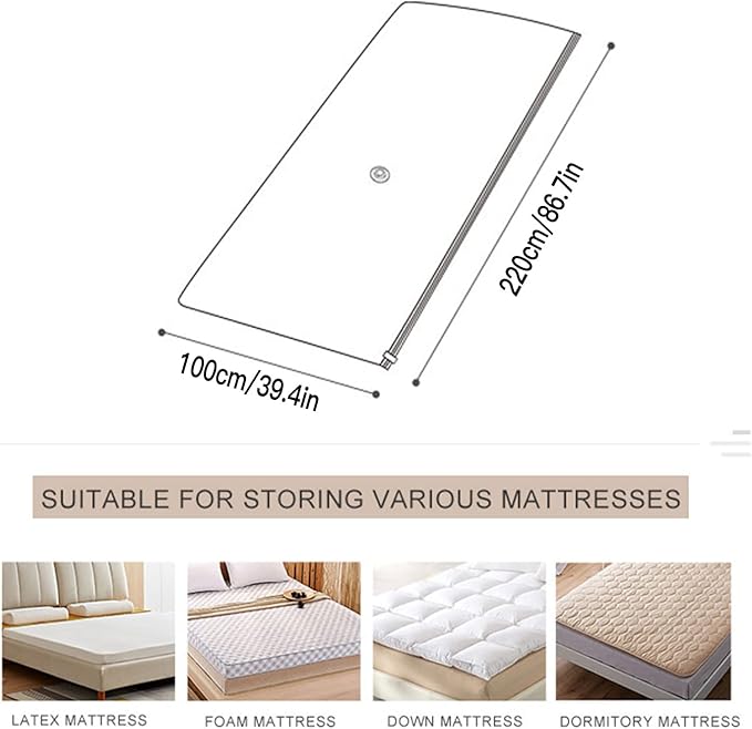 2 PCS Mattress Vacuum Bag, 86.7x39.4 inches Space Saver vacuum Storage Bags,Oversized Vacuum bags, MattressBag Vacuum Sealer 