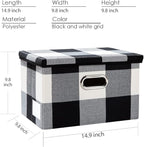 PRANDOM Collapsible Storage Bin with Lid [3-Pack] Fabric Foldable Storage Box Organizer Container Basket Cube with Cover for 