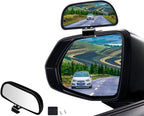 Large 5.7" Adjustable Mounted Blind Spot Mirror Fix with Screws to Prevent Falling, HD Glass Wide Angle Side Rearview Mirror Universal Vehicle Mounted Mirror (1)