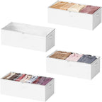 SpaceAid 4 Pack 10" High Under Bed Storage Containers, Large Underbed Storage Organizer Bins with Lids for Bedroom, Dorm, Clo