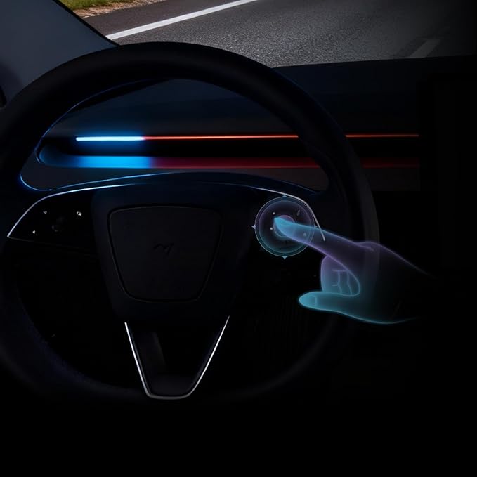 Tesla Juniper Smart Blind Spot Detection Ambient Lighting for Tesla Y Juniper 2026, Plug-and-Play, Custom Color Modes Dynamic