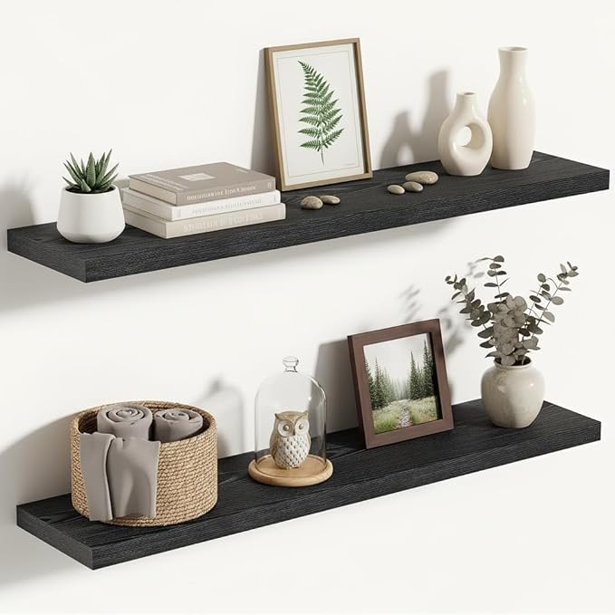 Vivelove 36 Inches Floating Shelves Wall Mounted, 10" Deep Wall Shelves for Bedroom, Bathroom, Living Room, Kitchen, Office, 
