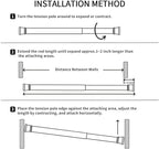 6 Pack Spring Tension Curtain Rod Adjustable Length for Kitchen, Bathroom, Cupboard, Wardrobe, Window, Bookshelf DIY Projects