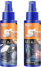 Spray Rain & Fog Defense Duo: Hydrophobic Rain Repellent & Anti-Fog Interior Spray for Car Windows, Windshield & Motorcycle V