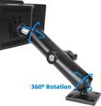 Heavy-Duty Truck Dash Mount for CarPlay Screen, Aluminum Alloy Long Arm & AMPS Square Plate Base, 360° Rotation