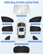 Sunshades for Hyundai Tucson 2016-2021 Accessories Windshield Sun Shade Side Rear Window Shade Cover Sun Visor Shield Privacy Protection Keep Vehicle Cool Black 8PCS