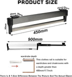 Adjustable Pull Out Clothes Rail 30-80cm, Steel Trouser Hanger Rack, Space-Saving Closet Organizer, Load Capacity 25kg, Perfe