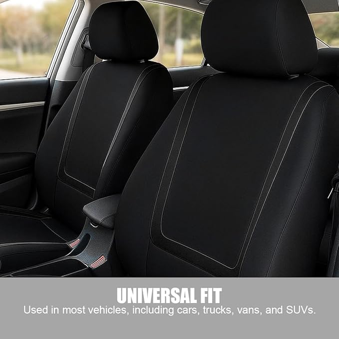 BELOMI Car Seat Covers Only, Breathable Premium Cloth Auto Seat Cover, Universal Front and Rear Seat Covers, Automotive Inter