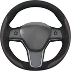 MEWANT Hand Stitched Steering Wheel Cover for Tesla Model 3 2017-2023 / Model Y 2020-2023 for Tesla Model 3/Y Accessories