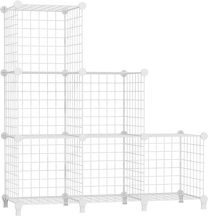 AWTATOS Wire Cube Storage Organizer, Closet Organizers and Storage, Metal 6 Cube Storage Shelves Bookshelf, Portable Closet C