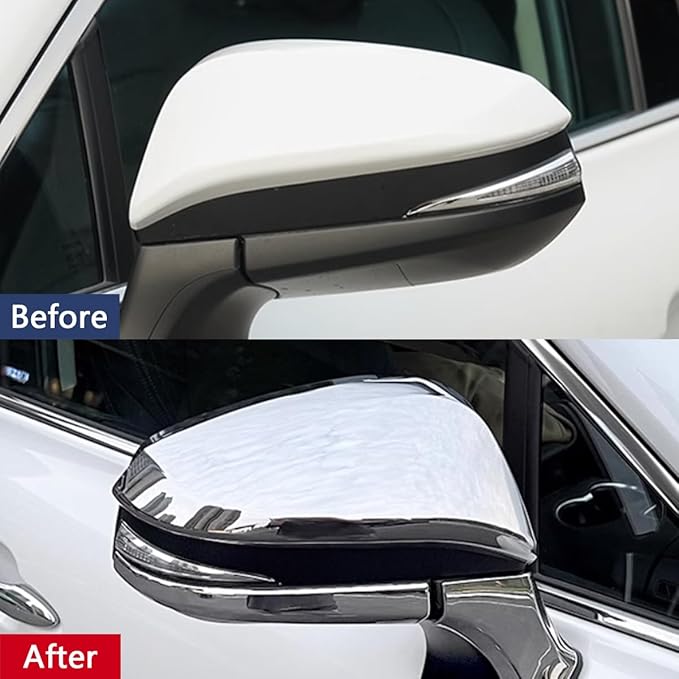Car Accessories Fit for Toyota VENZA 2021 2022 2023 2024 Car Door Side Rearview Mirror Cover Trim (Chrome) 2PCS ABS