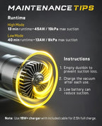 Fanttik Slim V8 APEX Car Vacuum, 4-in-1 Portable Mini Cordless Vacuum with 19000pa Suction Power, Type-C Charge, 2 Suction Mo